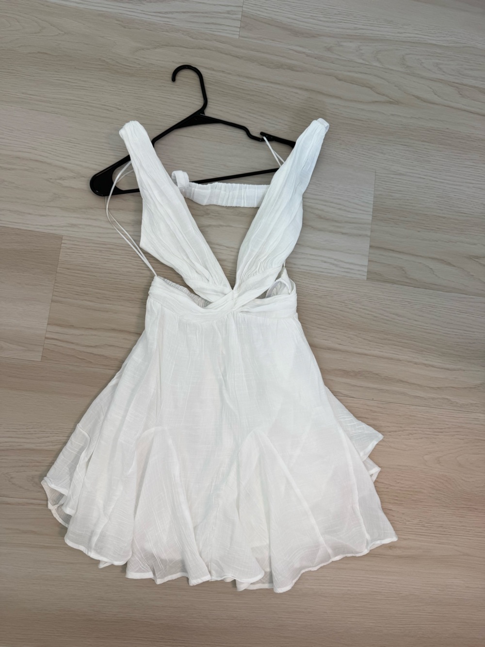 Princess Polly White Twisted V-Neck Mini Dress